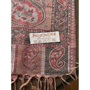 VTG Pashmina Cashmere Paisley Shawl Fringe 70x28